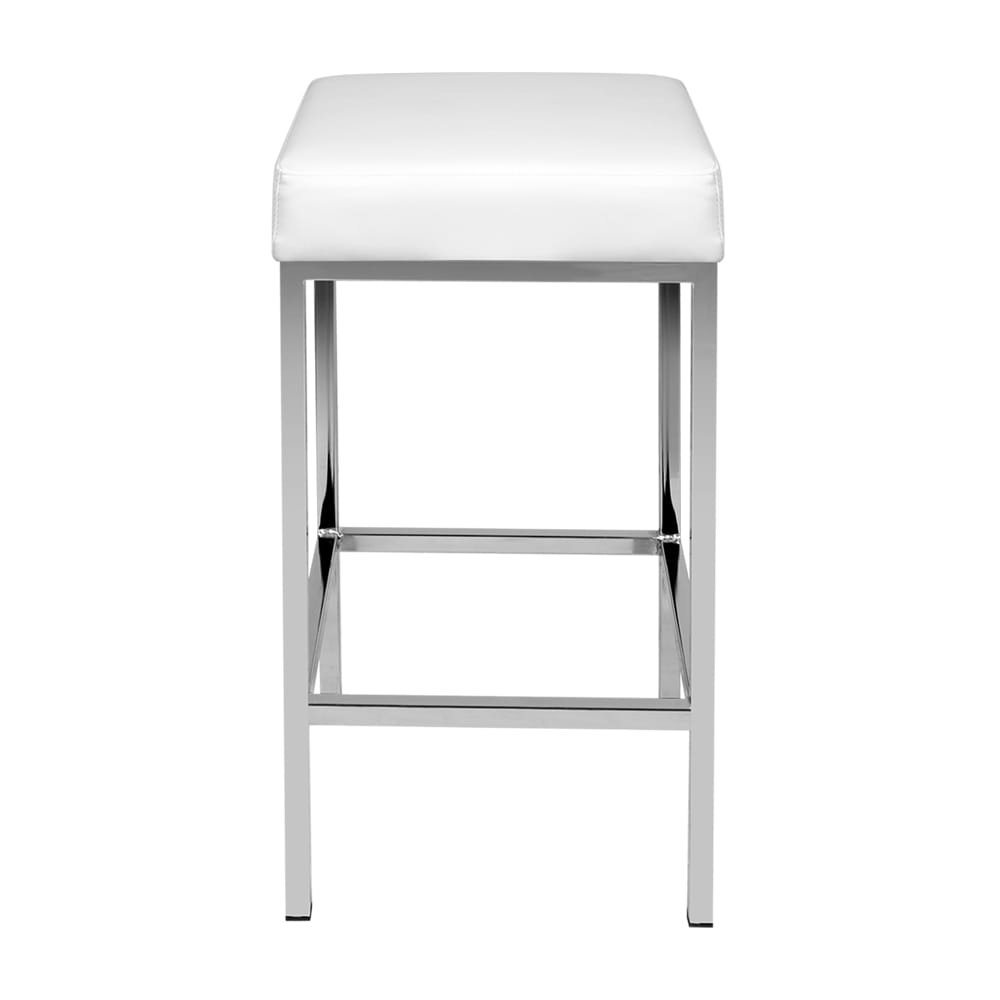 Artiss 2x Bar Stools Leather Padded Metal White - Image 3