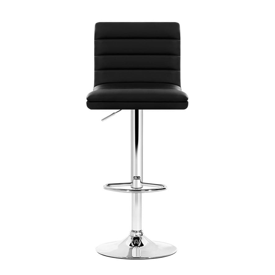 Artiss 4x Bar Stools Padded Leather Gas Lift Black - Image 3
