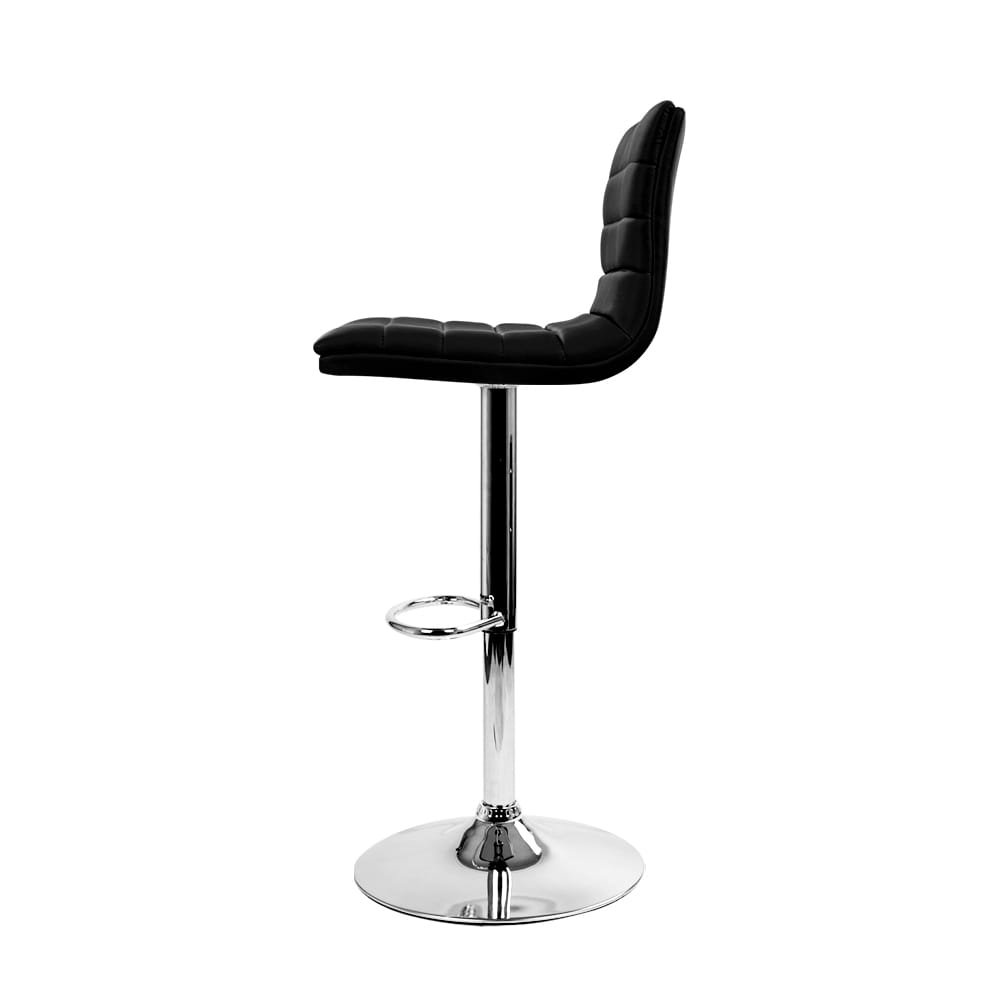 Artiss 4x Bar Stools Padded Leather Gas Lift Black - Image 4