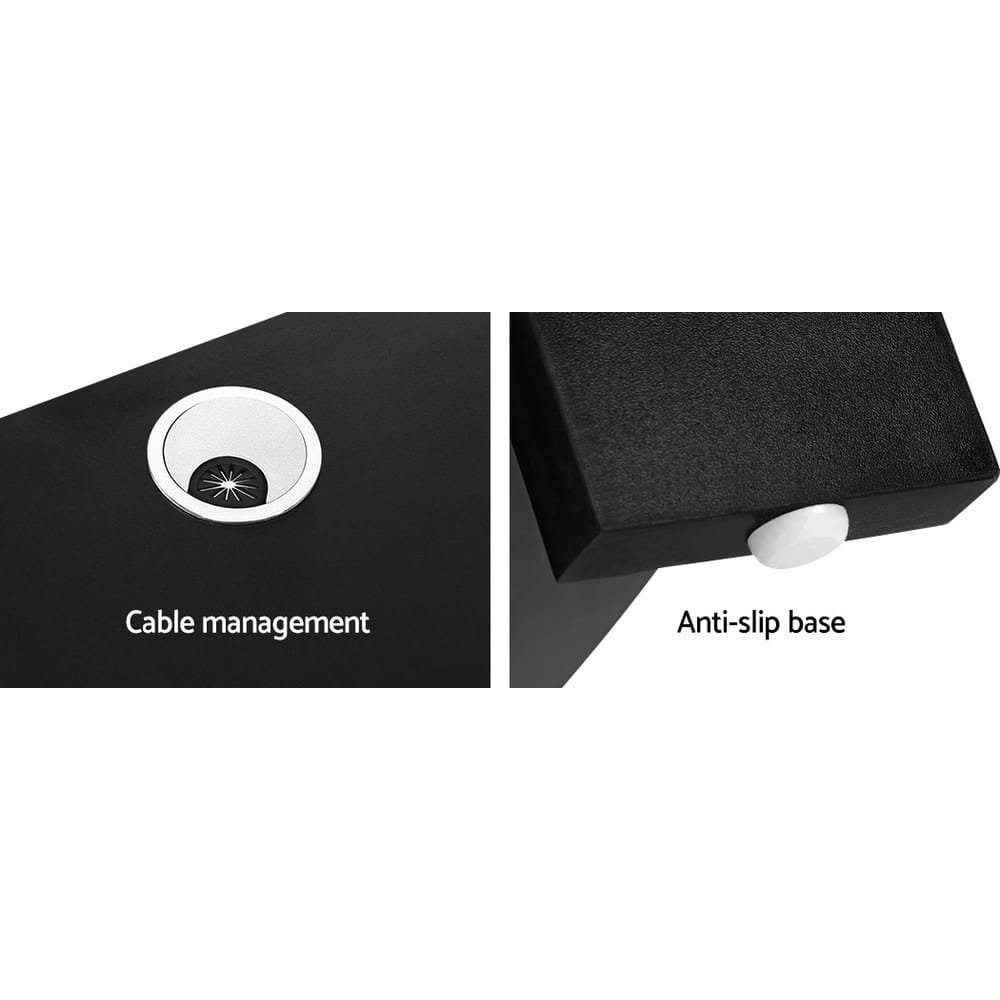 Artiss Computer Desk Shelf L-Shape Black 136CM - Image 6