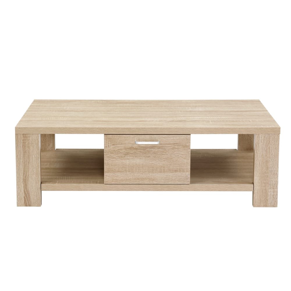 Artiss Coffee Table 1 Drawer Oak Maxi - Image 3