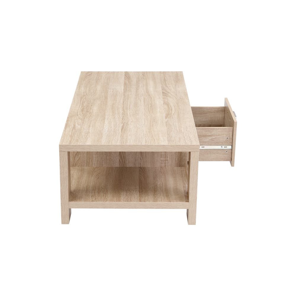 Artiss Coffee Table 1 Drawer Oak Maxi - Image 4