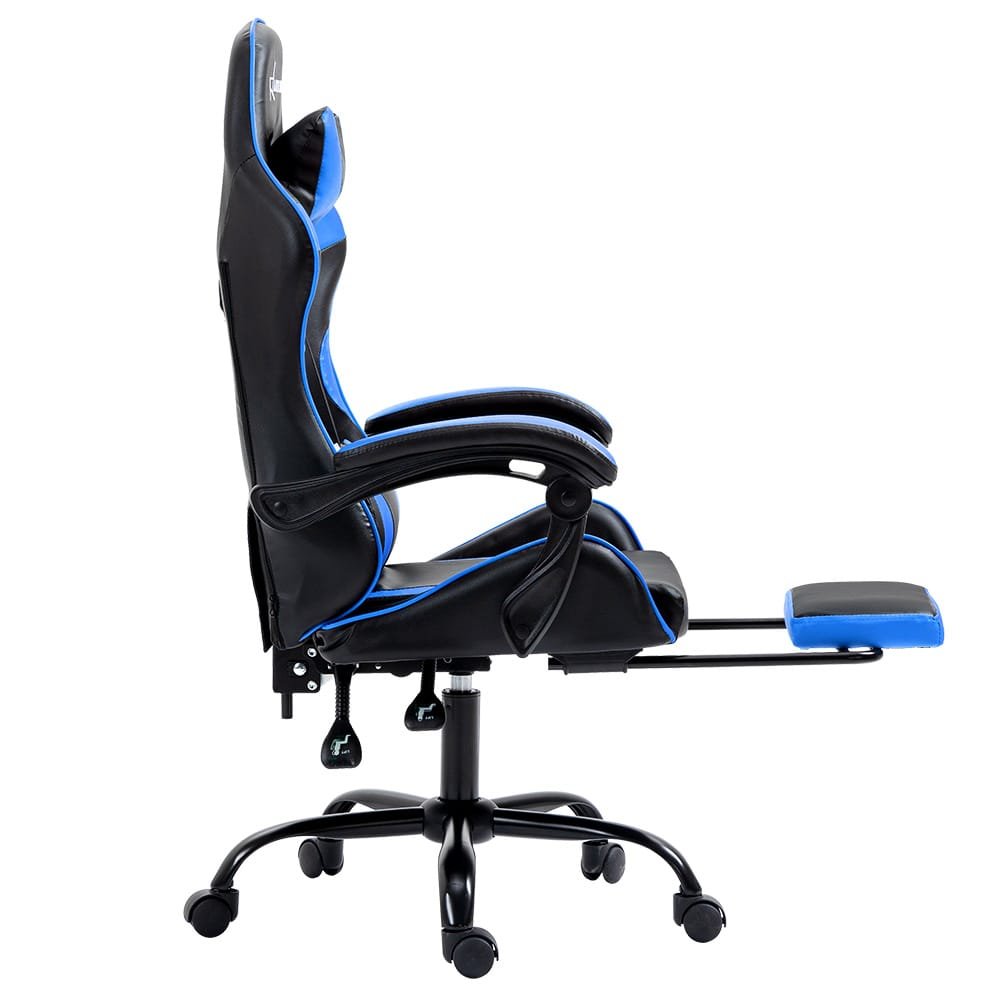 Artiss Gaming Office Chair Recliner Footrest Blue - Image 4