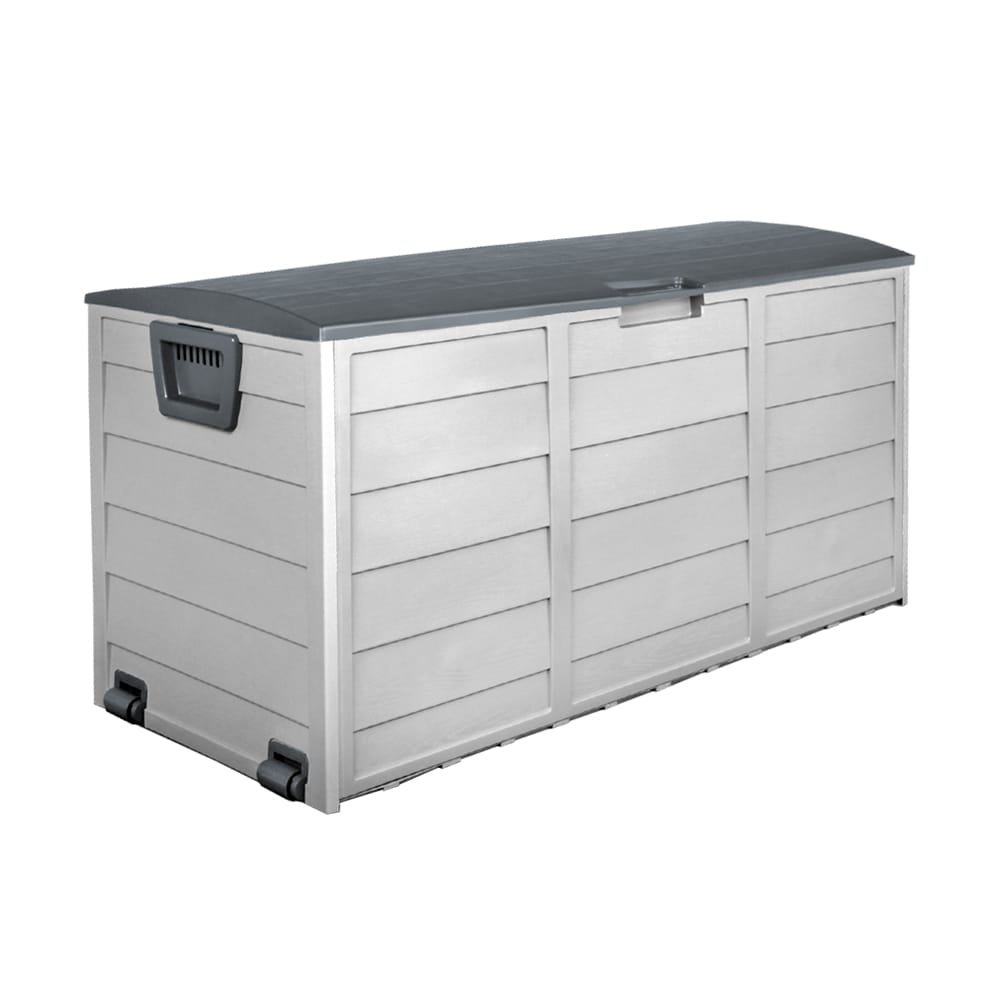 Gardeon Outdoor Storage Box 290L Lockable Organiser Garden Deck Shed Tool Grey - Image 4