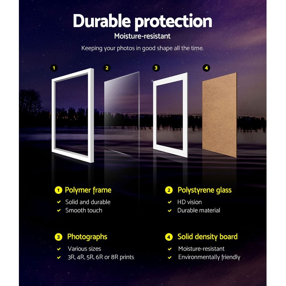 Artiss Photo Frames Art Holder 30PCS 8x10 5x7" 4x6" 3.5x5" White" - Image 4