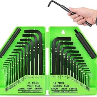 SWANLAKE 32PCS Hex Key Set, Allen Wrench Set Inch/Metric MM(0.7mm-10mm) SAE(0.028-3/8)"