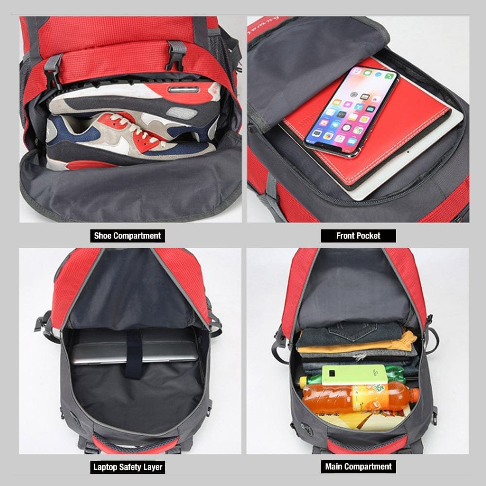 60L Waterproof Outdoor Hiking Backpack Camping Outdoor Trekking Bag(Yellow) - Image 6