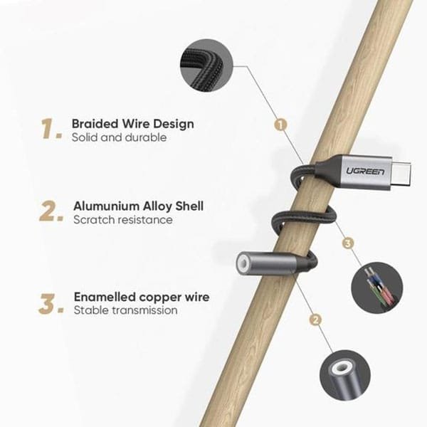 UGREEN 80154 USB-C to 3.5mm Headphone Adapter - Image 3