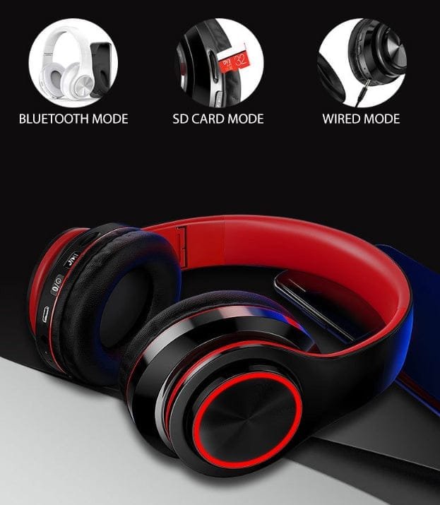 Bluetooth 5.0 Wireless Earphones Foldable Headset Stereo Headphones (Black) - Image 2