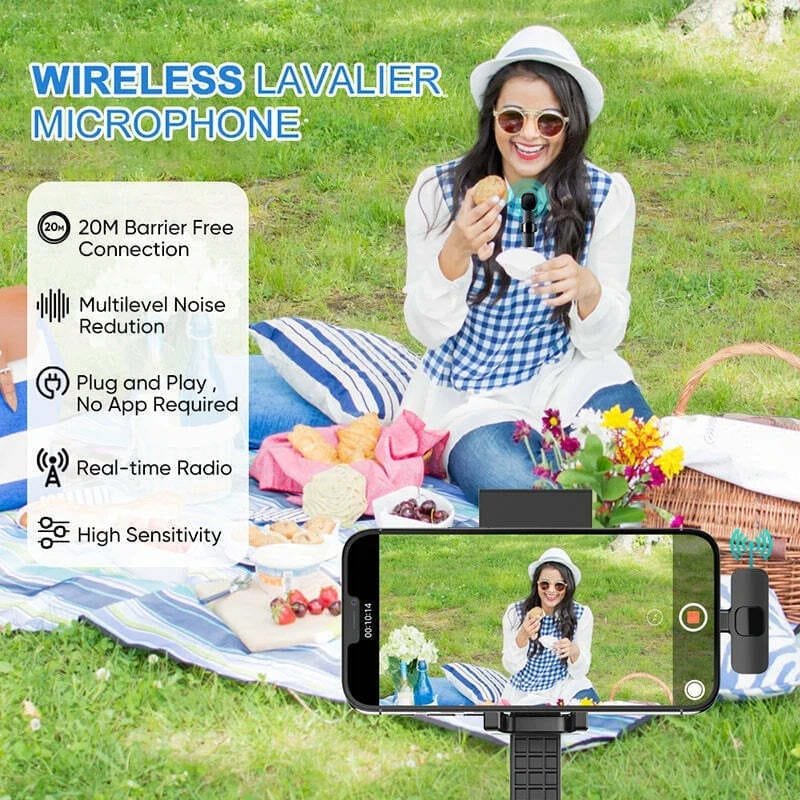 Hridz K9 Wireless Rechargeable 1 in 1 Type-C Microphone For Podcast Recording Interview - Image 6