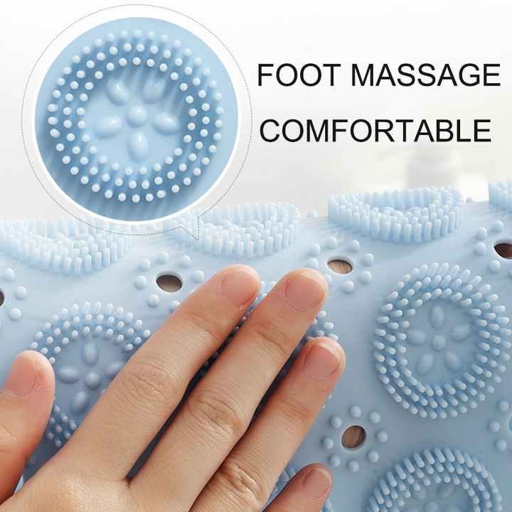 Pink Non-Slip Round Shower Foot Scrubber Mat - Soft Silicone Massage Pad for Foot Cleaning - Image 2