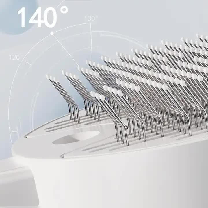 White Pet Grooming Spray and Massage Brush | One-Click Hair Removal Comb for Cats & Dogs | UV Sterilization for Mites Control - Image 2