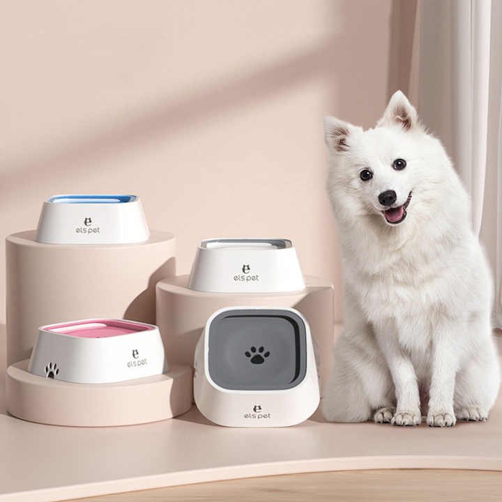 Grey Anti-Spill Floating Pet Water Bowl for Dogs and Cats - 1L Capacity, Splash-Proof and Anti-Wet Mouth Design - Image 2