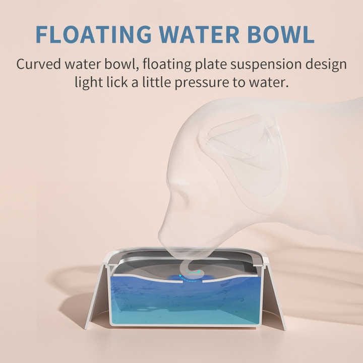 White Anti-Spill Floating Pet Water Bowl for Dogs and Cats - 1L Capacity, Splash-Proof and Anti-Wet Mouth Design - Image 5