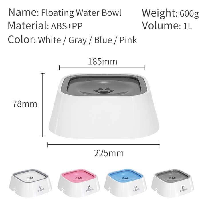 White Anti-Spill Floating Pet Water Bowl for Dogs and Cats - 1L Capacity, Splash-Proof and Anti-Wet Mouth Design - Image 6